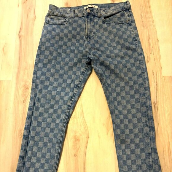 Pacsun Slim Taper 29x30 Checkered Blue Denim Jeans Mens 100% Y2K - Picture 1 of 9